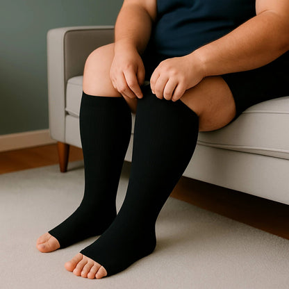 Mevera - kompressionsstrümpfe-offen (Schwarz)